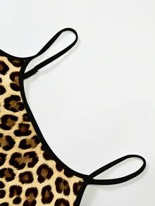 Resyla Women's Summer Casual Leopard Print Patchwork Stripe Camisole - Multicolor - View 3