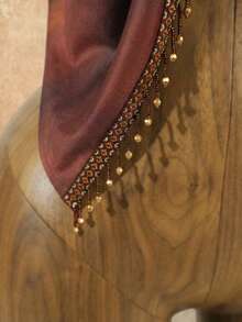 SaltGleam SaltGleam Women's Summer Boho Vacation Shades Of Brown Halter Backless Tasseled Crop Top,Tie Neck Bohemian Tassel Beachwear For Music Festivals - Brown - View 5