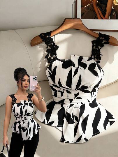 Elenzga 女士梭织休闲优雅夏季衬衫