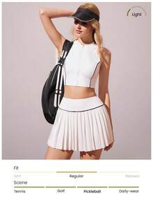 CourtClass Set de 2 piezas: Top corto sin mangas y falda mini plisada - Conjunto de tenis - Multicolor - Ver 4