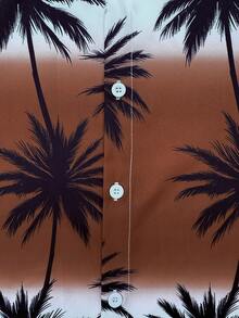 Surfspeed Men's Casual Coconut Tree Print Shirt And Shorts Beach Outfit - Brown - View 5