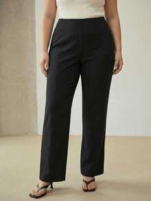 MOTF PREMIUM 女士加大码秋季修身锥形裤 - 黑色 - 查看 1