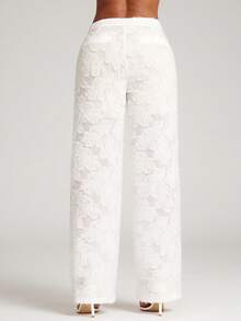 NYA SZN Pant Trouser Pocket Floral Elegant Sexy Wedding Party Night Bridal Office Siren Work Wear Independence Day White Outfits For Women Summer - White - View 7