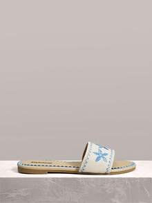 Styleloop Giày sandal đế xuồng dây thừng đan cho nữ, kiểu dáng nghỉ dưỡng BOHO Chic Retro American Western, thích hợp cho các lễ hội âm nhạc và tiệc tùng. - Hoa xanh - Xem 7