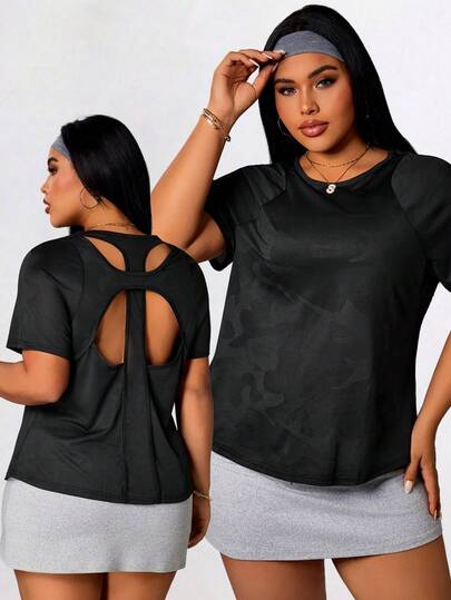 Rhythm Era Women's Plus Size Casual Versatile Daily Wear & Sports Short Sleeve T-Shirt