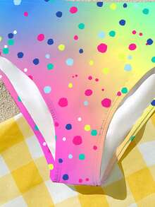 Ombre Gradient Print, Beach Vacation Vibe, Tween Girls Casual Minimalist Camisole & Triangle Bikini Swimwear Set, Suitable For Summer Chill Vacation, #Coconutgirl - Multicolor - View 7