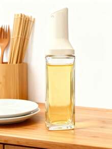 1 件 500 毫升厨房橄榄油分配器瓶、自动翻转醋分配器、防漏酱油分配器、玻璃调味瓶、防滴漏喷嘴烹饪分配器、玻璃瓶 - 白色 - 查看 7