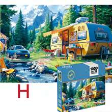 Puzzle 1000 Piece Paper Puzzle Decompression Puzzle Oil Painting Landscape Puzzle - Multicolor - View 7