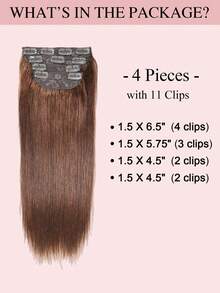 Clip In Hair Extensions Human Hair, 8-20 Inch Clip In Extensions For Women, Invisible Straight Seamless Clip Ins Hair Extensions 4pcs Double Weft #4 - S4 - View 3
