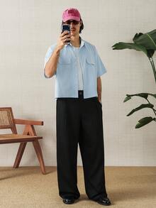 HUEFORM Áo sơ mi nam kẻ sọc kiểu dáng thường ngày, thiết kế túi trước tiện dụng để đựng đồ và tạo vẻ ngoài thời trang, phù hợp cho các hoạt động thường nhật, du lịch và đi làm, món quà tuyệt vời dành cho chồng, bạn trai, bạn bè hoặc con trai. - Màu xanh lam - Xem 4