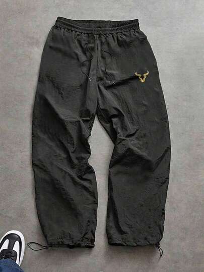 Sport MetroGents 男士公牛印花抽绳腰运动裤