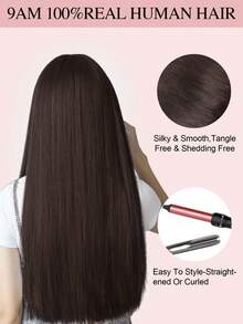 夹式接发，真人发，8-20英寸，女士专用，隐形直发无缝夹式接发，4片双层缝制，#2 - S2 - 查看 9