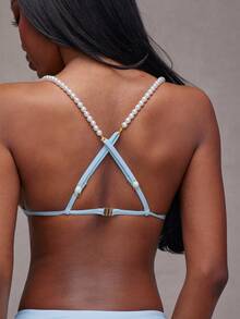 NYA SZN 2.4.3 Swim Two Pieces Bikini Faux Pearl Detail - Blue - View 2