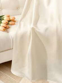 Franclia Apricot Satin Ruched One-Shoulder Dress/Waist-Cinched Elegant Gown/A-Line Long Dress - Apricot - View 4