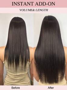 夹式接发，真人发，8-20英寸，女士专用，隐形直发无缝夹式接发，4片双层缝制，#2 - S2 - 查看 6