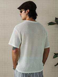 HUEFORM 男士休闲镂空口袋宽松T恤 - 杏色 - 查看 4