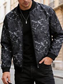 Manfinity Homme 男士休闲棒球夹克套装，春秋季 - 彩色 - 查看 2