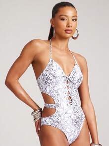 NYA SZN Áo tắm liền thân cổ yếm đính đá - Nhiều màu - Xem 6