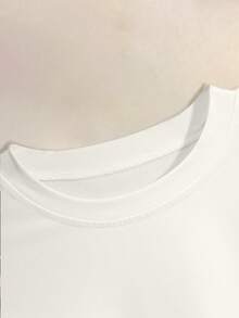 Resyla 女士休闲落肩圆领T恤，草莓刺绣T恤，草莓毛巾刺绣T恤，休闲舒适户外T恤，四季皆宜T恤，水果T恤 - 白色 - 查看 5