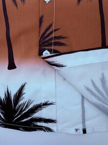 Surfspeed Men's Casual Coconut Tree Print Shirt And Shorts Beach Outfit - Brown - View 6