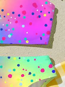 Ombre Gradient Print, Beach Vacation Vibe, Tween Girls Casual Minimalist Camisole & Triangle Bikini Swimwear Set, Suitable For Summer Chill Vacation, #Coconutgirl - Multicolor - View 6