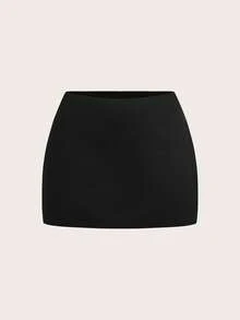 Comfortcana Chân váy ngắn cạp thấp màu đen 100% cotton dành cho nữ - Phong cách mùa hè thường ngày, màu trơn, kiểu Y2K vintage, vẻ đẹp nữ tính nhẹ nhàng, trang phục dễ thương cho lễ hội, đi học, thể thao và tập yoga. - Nhiều màu - Xem 7