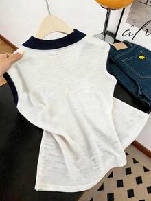 GlowEve Áo tank top không tay thanh lịch với khăn lụa, thích hợp cho mùa xuân/hè. - Xám - Xem 2