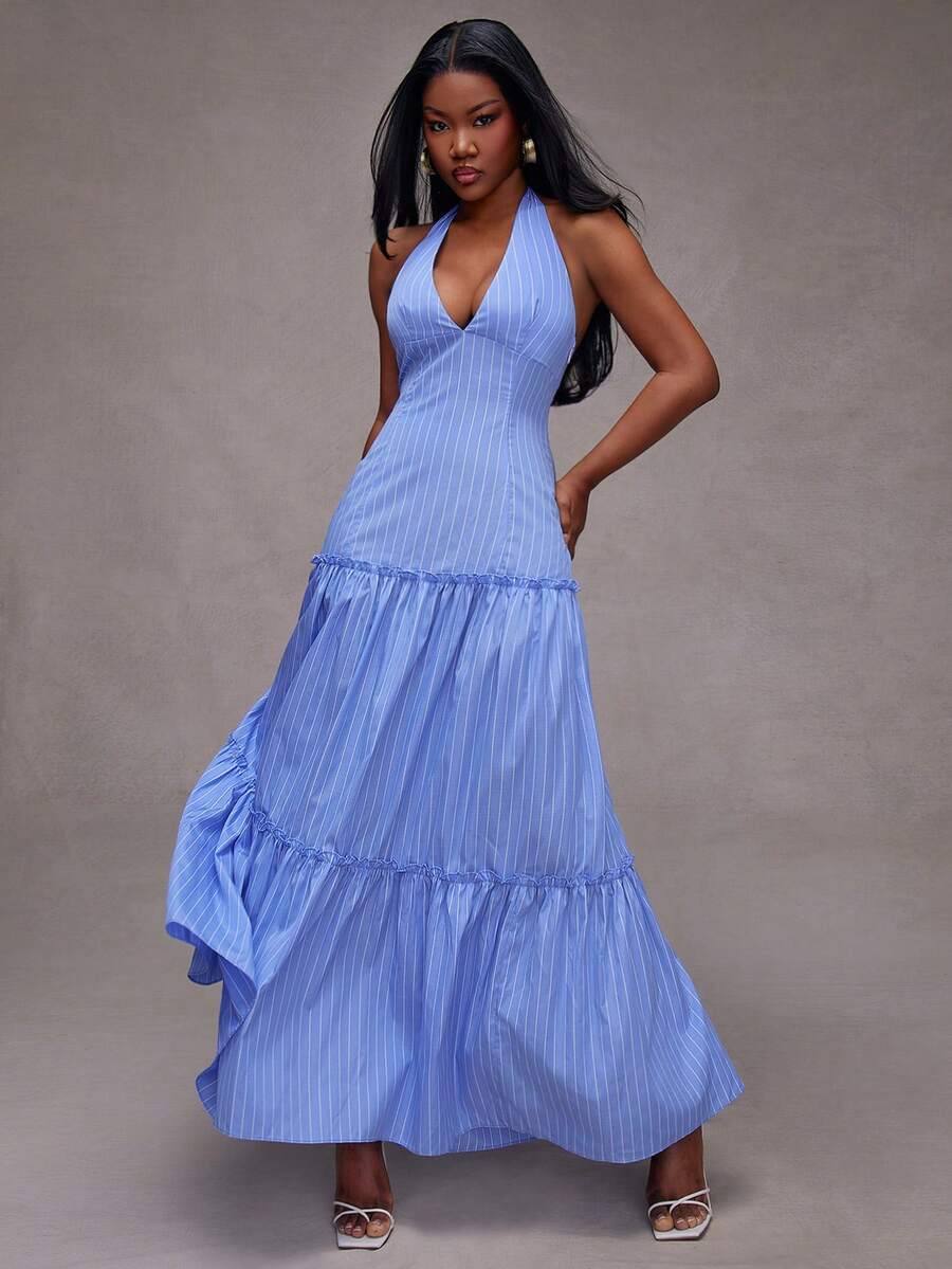 NYA SZN 露背吊带蕾丝长裙 - 綠色 - 查看 1