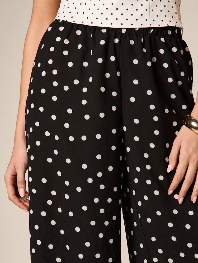 High Waisted Polka Dot Palazzo Pants