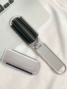 1把便携式折叠梳，带气囊和手持化妆镜，可折叠美发梳，气垫梳，适合日常使用和旅行，女士专用镜面一体梳，美发梳，梳子 - 彩色 - 查看 7