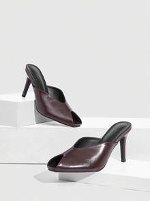 CUCCOO SZL Giày sandal cao gót thời trang, thanh lịch dành cho nữ, thích hợp dự tiệc và đi làm dịp Giáng sinh - Cà phê nâu - Xem 7