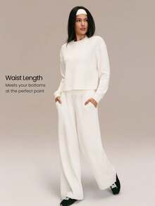 GLOWMODE SoftSerene Modal Easy Glow Soft Silky-Smooth Breathable Crossover Back Pullover Sweatshirt Daily Casual Wear - White - View 4