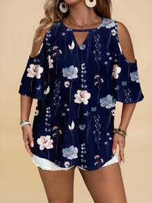 EMERY ROSE Áo sơ mi cỡ lớn, kiểu dáng tối giản, in họa tiết toàn thân, thích hợp cho mùa hè. - Nhiều màu - Xem 4