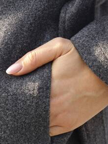 SILVIA DI SANTO 女士时尚通勤大衣，配腰带，秋冬款 - 灰色 - 查看 5