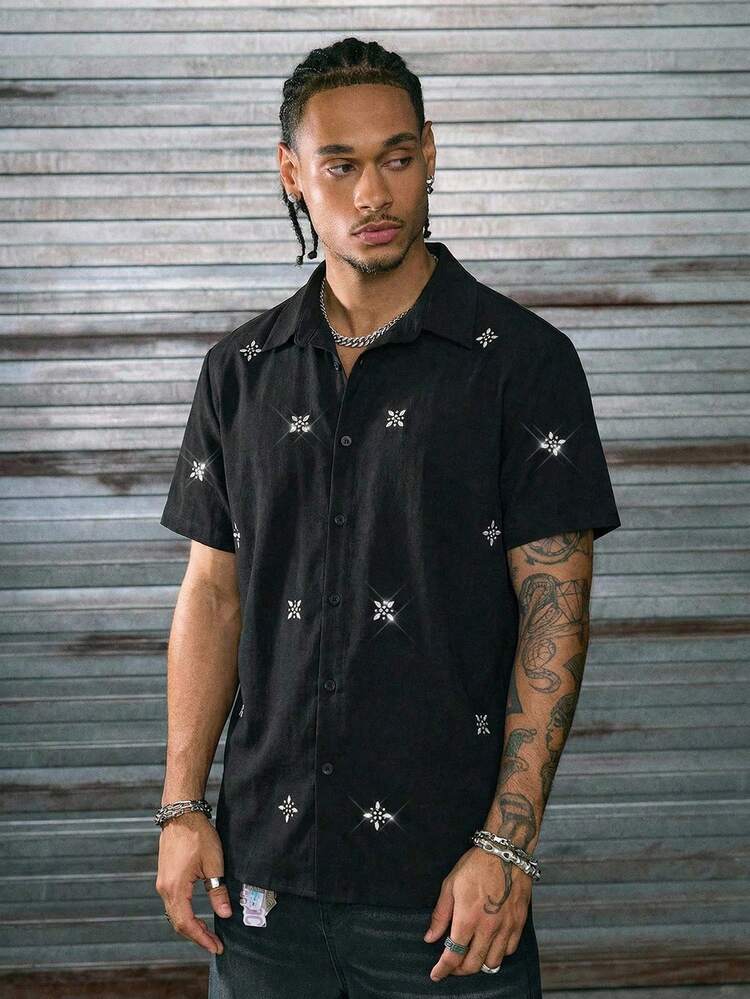 AXEPEAK Men Solid Button Front Shirt | SHEIN USA