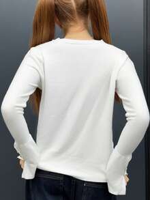 SILVIA DI SANTO Old Money 秋装早秋毛衣百搭圆领休闲百搭长袖针织衫女款白色毛衣 - 米色 - 查看 2