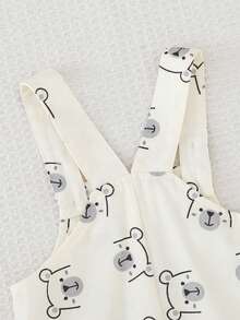 Cozy Pixies Bộ yếm và quần họa tiết gấu hoạt hình cho bé trai, kiểu dáng giản dị và đa năng. - Nhiều màu - Xem 4