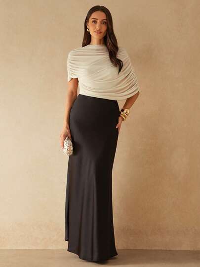 Silquee This Women's French-Style Ivory White Asymmetrical Draped Collar Pleated Mesh Bodysuit Is Perfect For Spring And Summer, Perfectly Embodying The Essence Of The Season And Exuding A Refined And Charming Aura. Its Luxurious Vintage Style Makes It An Ideal Choice For Spring And Summer. Suitable For Afternoon Tea, Casual Parties, And Various Other Occasions. Perfect For Summer Bodysuits, Spring Bodysuits, Valentine's Day Bodysuits, Carnival Attire, Party Dresses, Or Elegant Party Bodysuits.