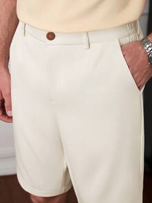 Core Aspect 男士轻便商务休闲短裤，杏色面料，通勤百搭，时尚舒适，男友/老公/周年纪念礼物 - 杏色 - 查看 6