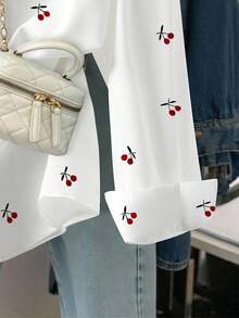 Resyla Women's Cherry Print Shirt, Autumn - Multicolor - View 4