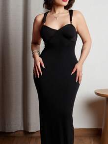 Lupita Cardoza Women's Sexy Elegant Black Bodycon Dress, Sexy Backless Metal Beaded Strap Design Slip Dress, Red Formal Gown Suitable For Date, Gathering, Birthday, Party, Banquet, Prom, Formal Occasion Long Black Dress Tight Long Dress Sexy Long Dress Bodycon Maxi Dress,Dresses For Women Elegant,Dresses For Women Elegant,Black Dress - Black - View 3