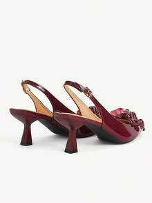 CUCCOO CHICEST Fashion, Versatile And Comfortable Women's High-Heeled Shoes Straps, With Skirts Spring Shoes Wedding Shoes Bride Shoes - Burgundy - View 3