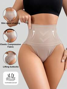 NudeFit Pantalones de mujer con parches de encaje de alta elasticidad para estilizar la figura - Albaricoque - Ver 3