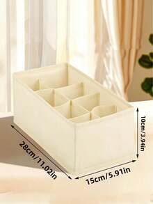 1/4 chiếc hộp chia ngăn kéo bằng vải có thể gập lại, hộp đựng đồ dùng trong tủ quần áo, hộp đựng đồ lót, áo ngực, cà vạt, tất, quần áo, phụ kiện, giúp sắp xếp nhà cửa, tiết kiệm không gian và dọn dẹp gọn gàng. - Màu be - Xem 9