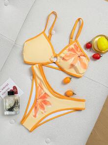 Swim Vcay 女士夏季沙滩印花性感比基尼泳衣套装 - 彩色 - 查看 7