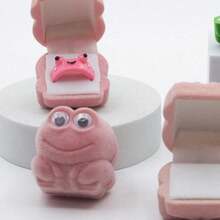Joivida 2Pcs Lonely Frog Ring Box Jewelry Box Ornament Box Earrings Creative Cute Cartoon Gift Box Packaging Jewelry - Multicolor - View 10