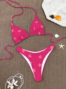 SHEIN Swim Vcay 2件套新款碎花吊带性感比基尼泳衣（女款） - 彩色 - 查看 5