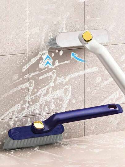 1/2 piezas Cepillo multifuncional para el hogar sin ángulos muertos, cepillo para limpiar baños, inodoros, pisos y cocinas con rotación