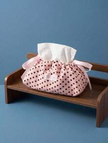 Joivida 1Pc/2Pcs INS-Style Fresh Desktop Storage Tissue Bag, Drawstring Closure Tissue Pouch With Ties - Multicolor - View 13