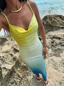 Nevyona 女士渐变色露背吊带连衣裙 - 彩色 - 查看 5